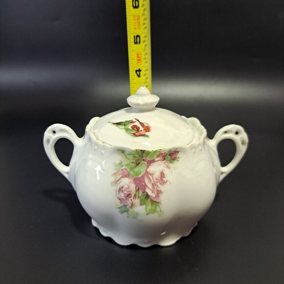Heinrich Lidded Sugar Bowl H&C Bavaria Germany Floral Design - Picture 2 of 15